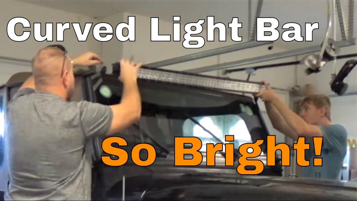 'Video thumbnail for Review Tri-Row Curved LED Light Bar 50" 432w of Spot & Flood Power || Jeep Mods E06'