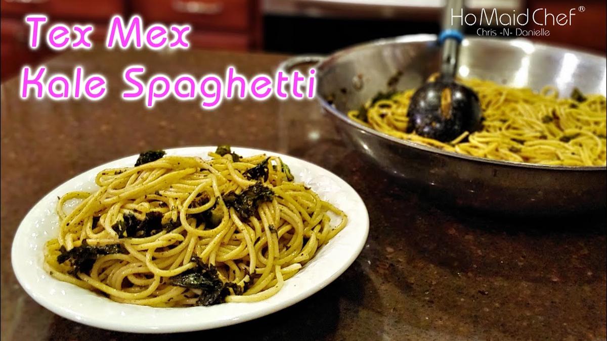 'Video thumbnail for Tex Mex Kale Spaghetti | Dining In With Danielle'