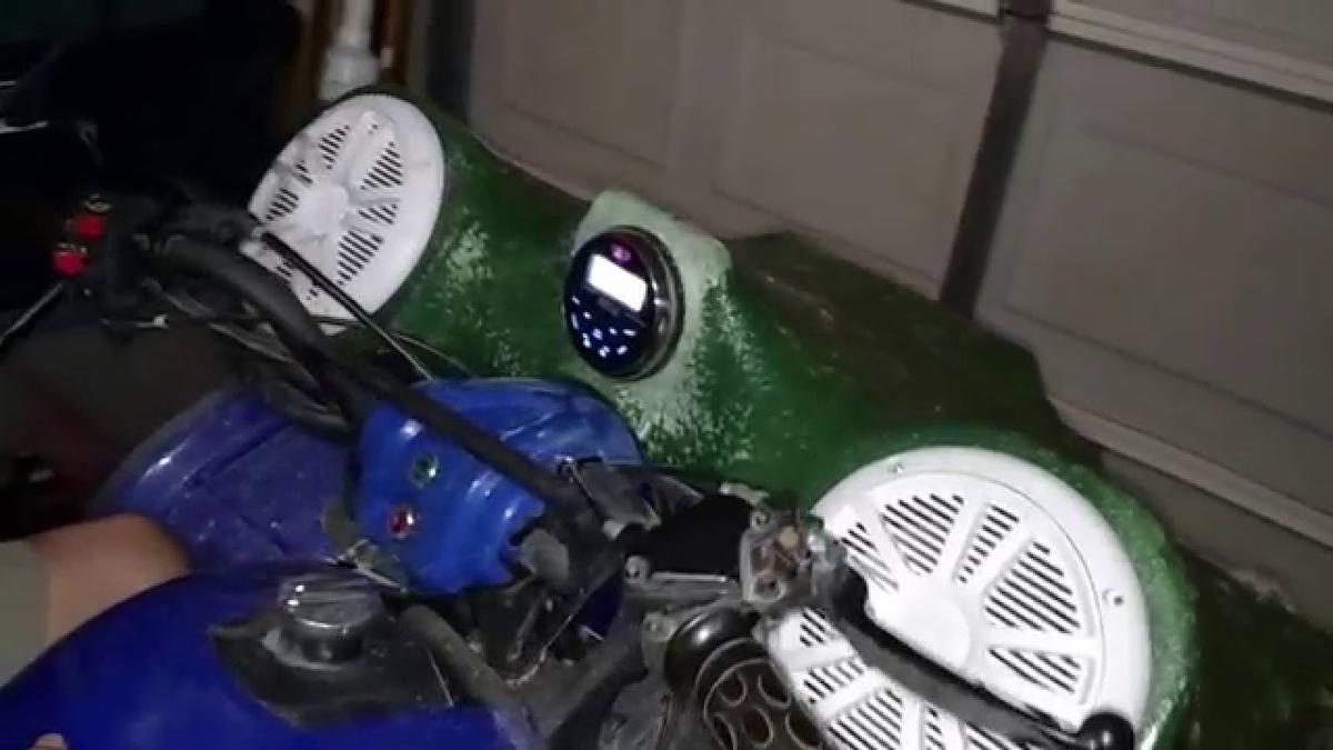 'Video thumbnail for Part 21 - ATV fiberglass speaker box - radio and speakers in the box for test.'