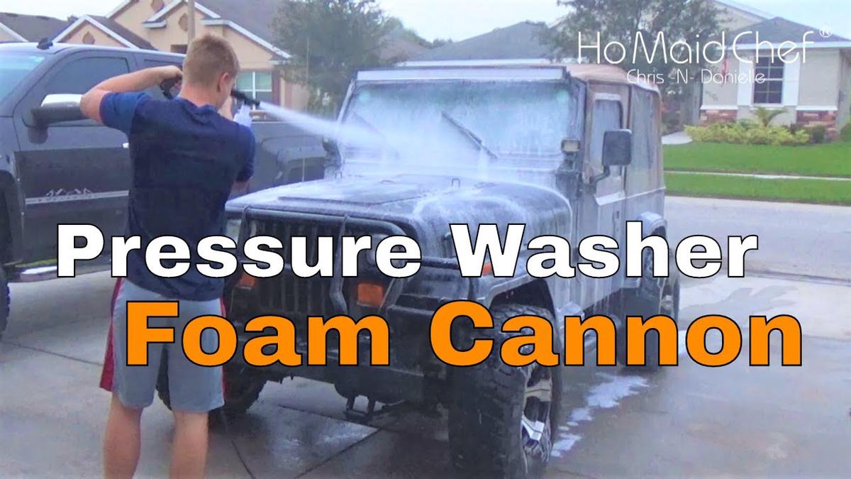 'Video thumbnail for Foam Cannon Jeep Body And Engine With Pressure Washer'