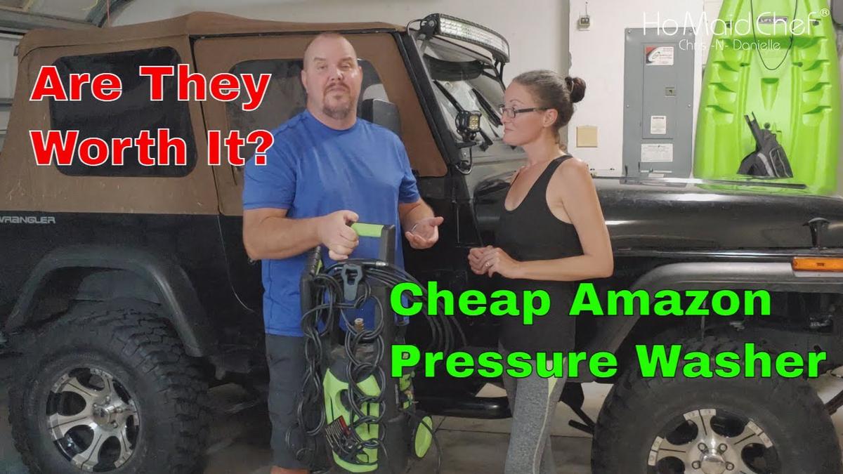 'Video thumbnail for Cheap Amazon Pressure Washer, Are They Worth It?'